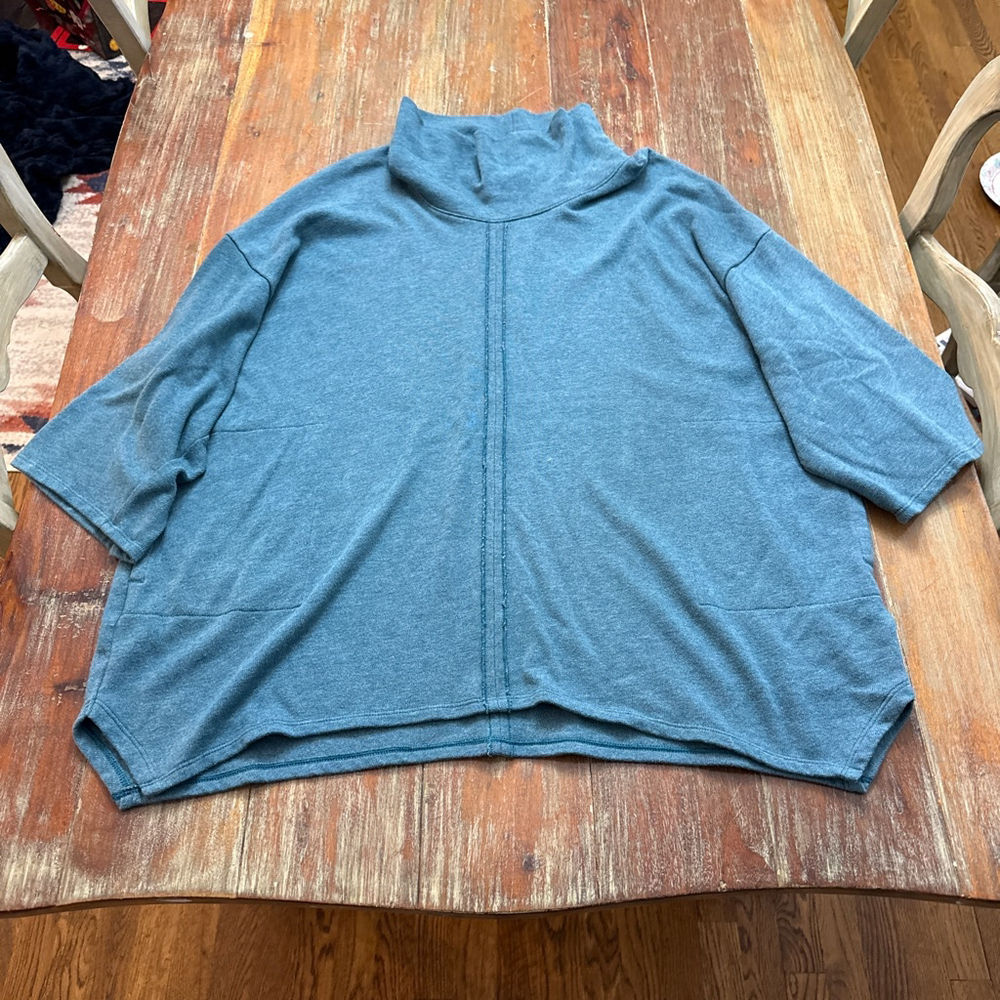 Pure Jill Teal Cowl Neck Sweater Petite Medium